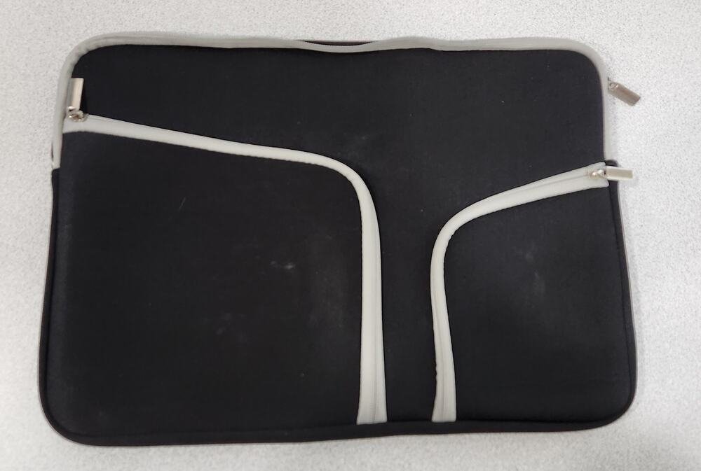 Black Gray 15" Laptop Soft Sleeve With Zipper & Handles